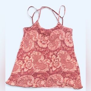 Chaser Floral Paisley Strappy Cami Top Size M | NWT